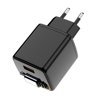 Pengisi daya cepat dapat ditarik 30W | Kabel 80cm | PD3.0 & QC penuh protokol | Colokan tersedia (AS/EU/Inggris) | Untuk Laptop, Tablet & ponsel