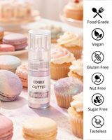 Poudre de mica comestible irisée rose vif, sans danger pour les aliments, pour les boissons, la pâtisserie et la décoration de desserts, avec une durée de conservation de 5 ans