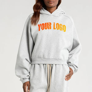Vente chaude 100% coton polaire poids lourd pull blanc femmes sweats à capuche personnalisé DTF imprimé Logo à manches longues sweats à capuche pour les femmes - Product Image 1