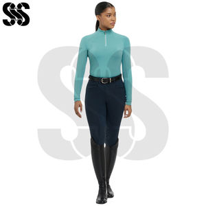 Chemise de base pour l'équitation féminine de qualité supérieure, fermeture éclair, légère, évacuation de l'humidité, séchage rapide, haut de performance - Product Image 6