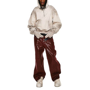 Sudadera con Capucha para Hombre, Estilo Vintage, de Alta Calidad, con Bolsillo Canguro, Lavado con Spray, Apliques Bordados y Costuras Exteriores - Product Image 5