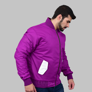 Chaqueta Bomber Personalizada para Hombre, de Mezclilla Recubierta, Bordada, con Cuello Alto, Cortavientos para Invierno - Product Image 3