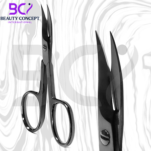 Ciseaux à ongles de précision en acier inoxydable pour droitiers, pour manucure, pédicure, sourcils et cils, extra-affûtés, noir plasma - Product Image 3