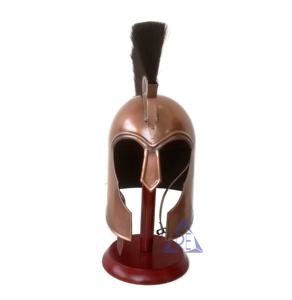 Casque corinthien en cuivre avec plume, armure médiévale grecque antique, cosplay, décoration artisanale en métal pour la maison et le bureau, 100% fait main, calibre 18 - Product Image 2