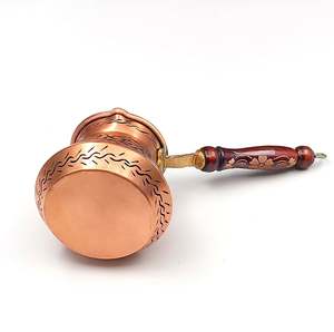 Cafetière turque en cuivre avec poignée en bois Vaisselle industrielle Tasse à café Maison Cuisine Restaurant Hôtel Décoration de table de fête - Product Image 2