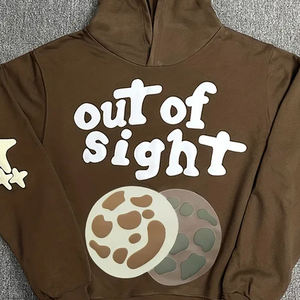 Haute qualité 100% coton hiver pull à capuche à manches longues solide motif sweat haut avec pour la conception d'impression bouffante - Product Image 6