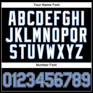 Maillot de baseball authentique noir à fines rayures bleu clair-blanc - Product Image 5