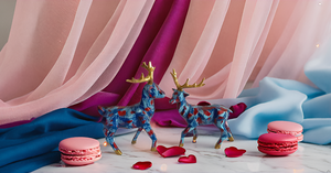 Handmade Resin Deer Wildlife Animal Statue Pair Energetic Longevity Decor for Home/Office Gift Showpiece - Product Image 5