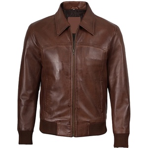 2026 OEM New Fashion Genuine Dark Brown Cowhide Leather <b>Jackets</b> For Men's 100%High Quality Low MOQ Winter Fashion <b>Heated</b> <b>Jackets</b> - Product Image 1