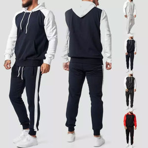 2024 hommes Jogging survêtement hiver 2 pièces tenues athlétiques Patchwork à capuche pull sport pantalon survêtement solide survêtements - Product Image 5