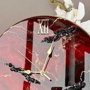 HORLOGE MURALE EN RÉSINE DRIVEN AVEC Horloge Murale au Design Artistique Unique Fait Main Art Résine d'Inde - Product Image 4