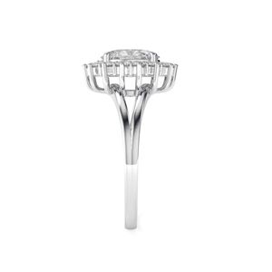 3.00 cBague de fiançailles de style halo en diamant taillé ovale pour femme - Product Image 4