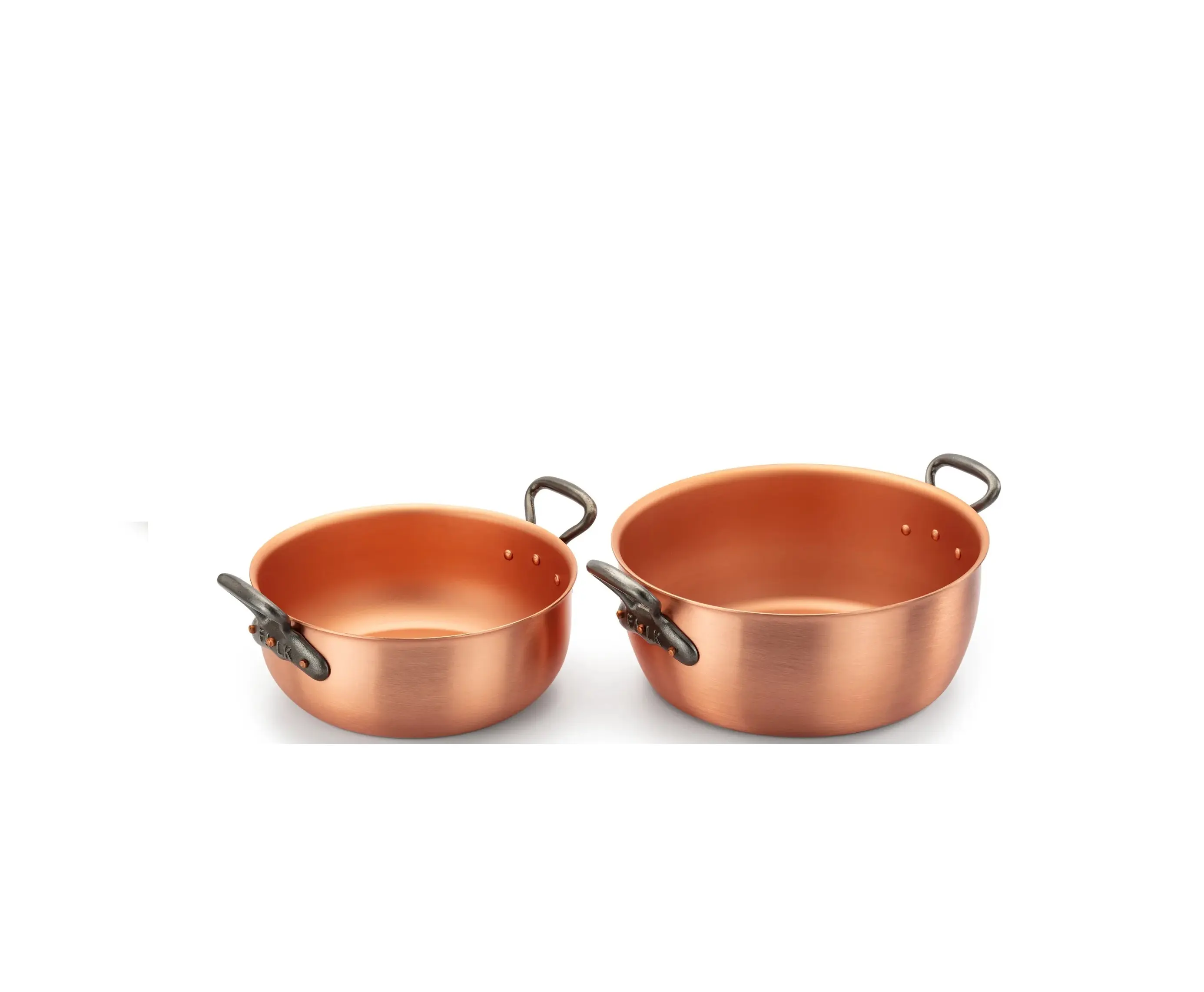 Terbuat dari tembaga kualitas tinggi memasak Set Pot dari 2 tahan lama memasak piring prasmanan Pot dengan pegangan untuk penggunaan Dapur