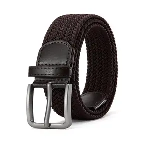 Customized Color Braided Stretch Belts Leather Woven Polyester Casual Sports Outdoor Elastic Golf Belts