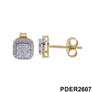 ต่างหูเม็ดกลมรูปทรงเบาะสีทอง14K หรูหราหรูหราดีไซน์หรูหราประดับเพชร0.5CTW เป็นประกาย - Product Image 4