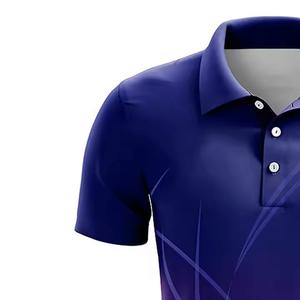 T-shirts polo à manches courtes pour hommes, vêtements de sport personnalisés confortables en polyester 100%, toile à sublimation à motif uni, nouvel arrivage - Product Image 5