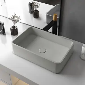 Modern Hotel Wash Hand Basins Concrete Bathroom Counter Top Vanities Sink Cement Sinks