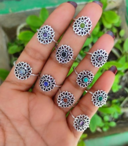 La Mayoría de tendencias, venta al por mayor, anillos de moda, mezcla de piedras preciosas naturales, joyería de plata de ley chapada en oro rosa resistente al agua para fiestas - Product Image 6