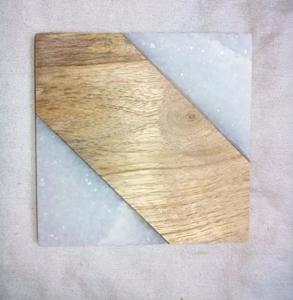 MARBLE WOODEN Custom Material Coaster Set Classic Style <b>round</b> Stone Pads for Kitchen Made in India - Product Image 1