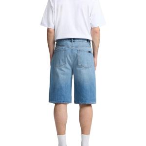 Men Casual Streetwear Custom Logo With Distressed <b>Denim</b> Patch <b>Jacket</b> And Two Piece <b>Denim</b> <b>Short</b> Set For Winter Manufacture Design - Product Image 2