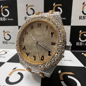 Montre mécanique Hip Hop glacée de bijoux de luxe unisexe avec bracelet en acier inoxydable VVS Moissanite et LGD Diamond Nouvelle version