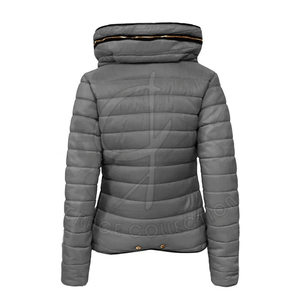 Chaquetas acolchadas con cremallera de Invierno para mujer personalizables con manga larga, tejido de punto transpirable con el logotipo de su propia marca - Product Image 3