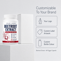 Extrait de Betterave 5000mg Formule d'Oxyde Nitrique Sans Gélatine Capsules Végétariennes HPMC Pot de 30 Jours