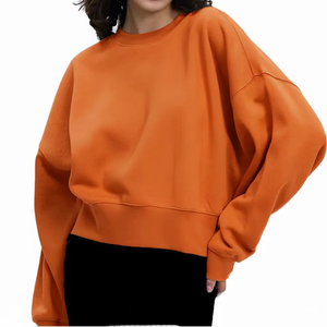 Sweat-shirt long oversize pour femme, automne-hiver, confortable, 100% coton polaire, décontracté, pour tous les jours - Product Image 5