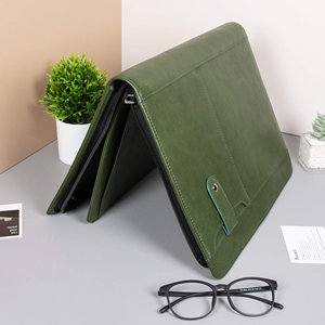 Da chính hãng A4 da tùy chỉnh giấy chứng nhận danh mục đầu tư với chất kết dính da danh mục đầu tư Túi với dây kéo puller LP-0026 - Product Image 2