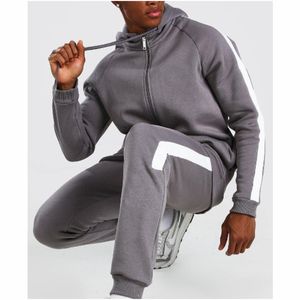 Custom <b>Men</b> Stacked Tracksuits Streetwear Hoodies Two Piece Sets <b>Cargo</b> <b>Joggers</b> Hooded Sweatshirt Track Suit Set - Product Image 3