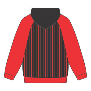 KAP Pull à capuche noir à manches raglan rouges à fines rayures Mélange de coton Fraternité grecque Vêtements Divine Nine HBCU Greek Merch - Product Image 3