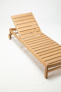 Chaise longue moderne en bois pour hôtel Lit en teck naturel Chaise longue rembourrée Meubles pour jardin Villa Chambre à coucher Salon - Product Image 4