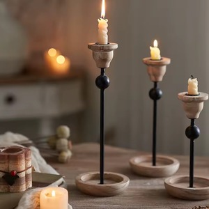 เชิงเทียนไม้สไตล์โมเดิร์นหรูหราสำหรับตกแต่งบ้านชิ้นกลางโต๊ะจัดแสดงและใช้ตกแต่งร้านอาหาร - Product Image 2