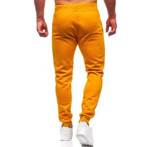 Pantalons pour hommes en gros, pantalons de haute qualité, légers, en molleton, couleur jaune, coton, taille élastique, respirant, écologique - Product Image 2