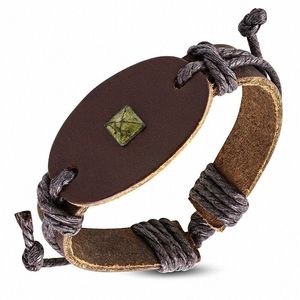 Bijoux fantaisie Vintage travail manuel armure 8 mots large Bracelet en cuir Simple manchette Bracelets Bracelets pour femmes Design moderne - Product Image 1