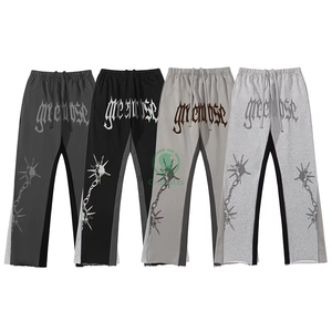 Pantalones Deportivos de Algodón Grueso OEM, Pantalones Deportivos Holgados con Pintura Personalizada para Hombre - Product Image 1