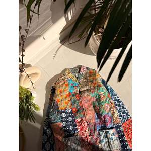 Indian Patchworked Quilted <b>Jacket</b> 1 1 Satin Fabric <b>Leather</b> Shell Linen Cotton Polyester <b>Blazer</b> Stripe for Spring Autumn Winter - Product Image 5