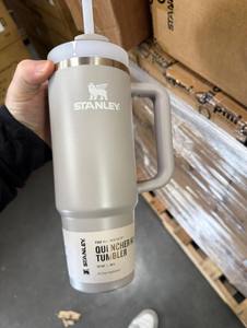 Gray Stainless Steel Tumbler <b>with</b> Handle and <b>Straw</b> 30 Oz Vacuum <b>Cup</b> Mug for <b>Cold</b> Drink Travel - Product Image 1