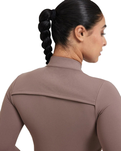 Chaqueta de Yoga con logotipo frontal transpirable y cremallera completa regular para mujer, deporte atlético, entrenamiento físico, ropa deportiva para correr, alta calidad - Product Image 5