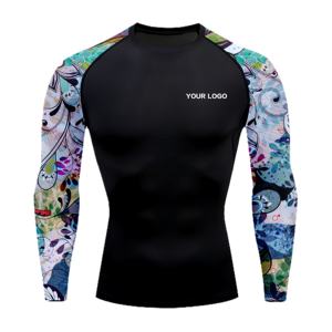 Custom Sublimated Men's Long Sleeve Rash <b>Guard</b> Stretch BJJ Jiu Jitsu Kimono for Wrestling Custom Sublimation Rashguard - Product Image 2