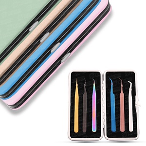 Pince à épiler pour extensions de cils à 45 degrés, en acier inoxydable, avec pointe en fibre, anti-magnétique, pour marque privée, vente en gros - Product Image 5