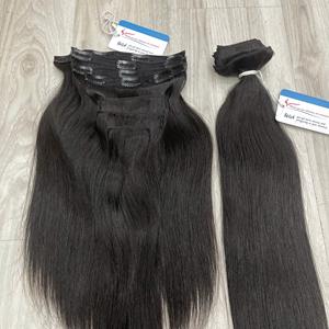 NOUVELLE ARRIVÉE : Extensions de cheveux à clipser, couleur noire naturelle, cheveux vietnamiens lisses naturels, prêts à être expédiés - Product Image 3