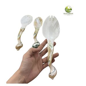 Tenedores de Fruta Hechos a Mano con Conchas Marinas Naturales, Mango con Incrustaciones de Perlas Rosas, Palillos para Cócteles Ecológicos, Juego de Cubiertos Pequeños para Postres - Product Image 4