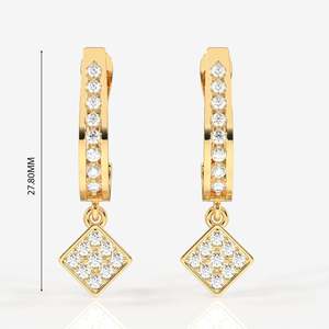 Aros de Moissanita Diamond Dew, Pendientes de Oro de 14k - Product Image 4