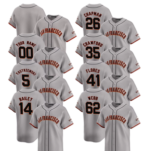 Camisetas de Béisbol Edición Limitada San Francisco Road 2025 para Hombre, Personalizadas, Tallas Grandes, con Logos Bordados, Uniformes Grises - Product Image 1