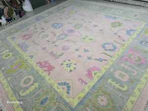 Tapis moderne Oushak de luxe fait à la main Beaux nœuds-Conception personnalisable turque/persane Tailles disponibles Ensembles de tapis 2x6 - Product Image 2