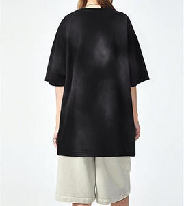 เสื้อยืดโอเวอร์ไซส์สไตล์วินเทจ คอกลม ผ้าโพลีเอสเตอร์/คอตตอนเนื้อหนา สีซีดแบบซันเฟด สำหรับผู้ชายและผู้หญิง ใส่หน้าร้อน - Product Image 4