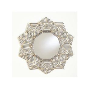 Miroirs muraux de concepteur en métal de fer utilisés pour la décoration de chambre à coucher artisanat de taille personnalisée prix de gros - Product Image 2