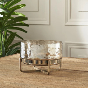 Cuenco para servir redondo de Metal decorativo de lujo superior con cuenco para servir Base de diseñador dorado para decoración de eventos de fiesta - Product Image 4