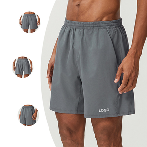 Short athlétique d'entraînement à séchage rapide pour hommes avec poches motif solide pour la course à pied décontractée Gym Basketball-Polyester et Spandex - Product Image 1